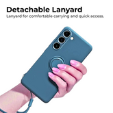 Leather Wallet Phone Case with Ring Holder & Lanyard